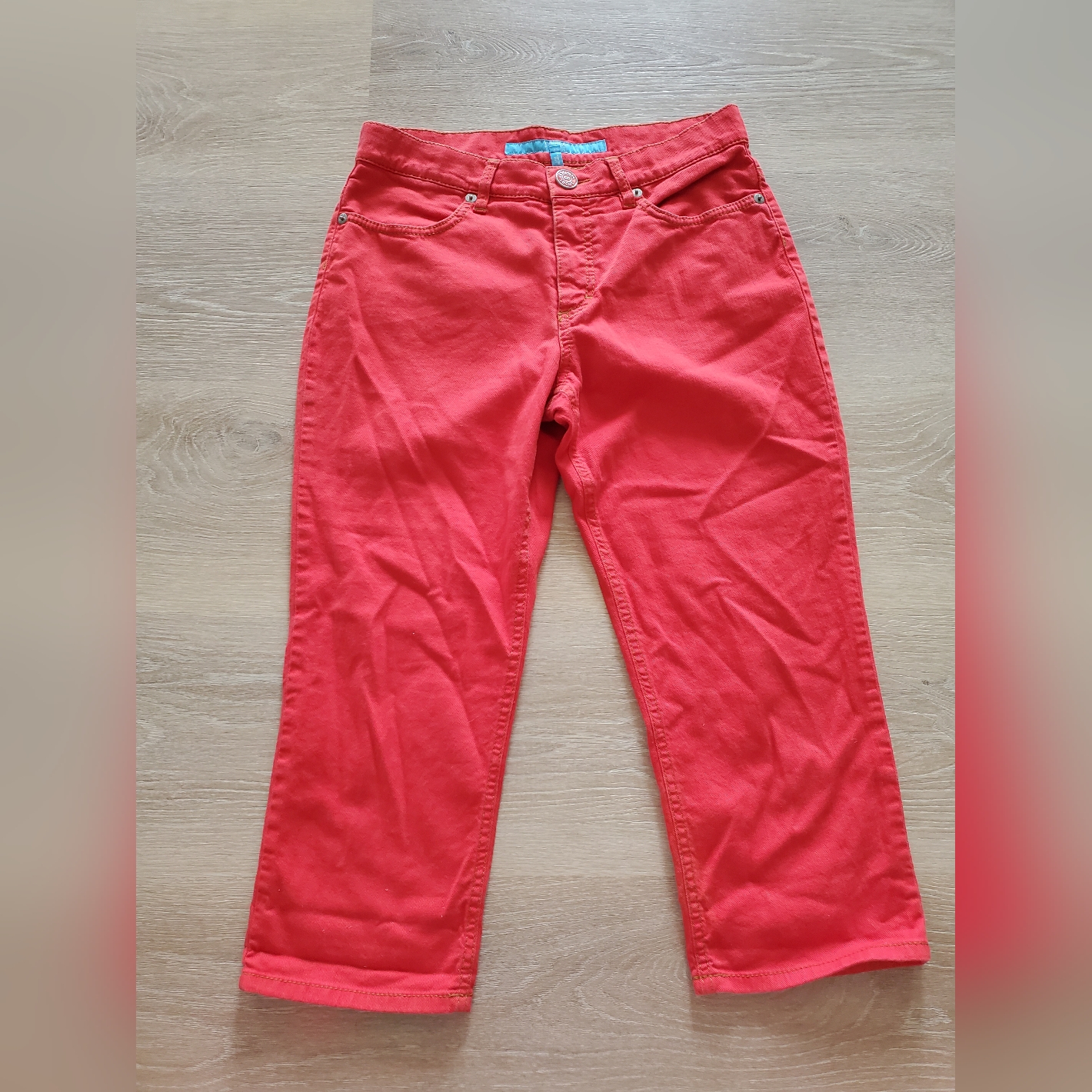 Escada Sport High Rise Red Capri Jeans Size 40 (Size 10 Us) Made In Italy